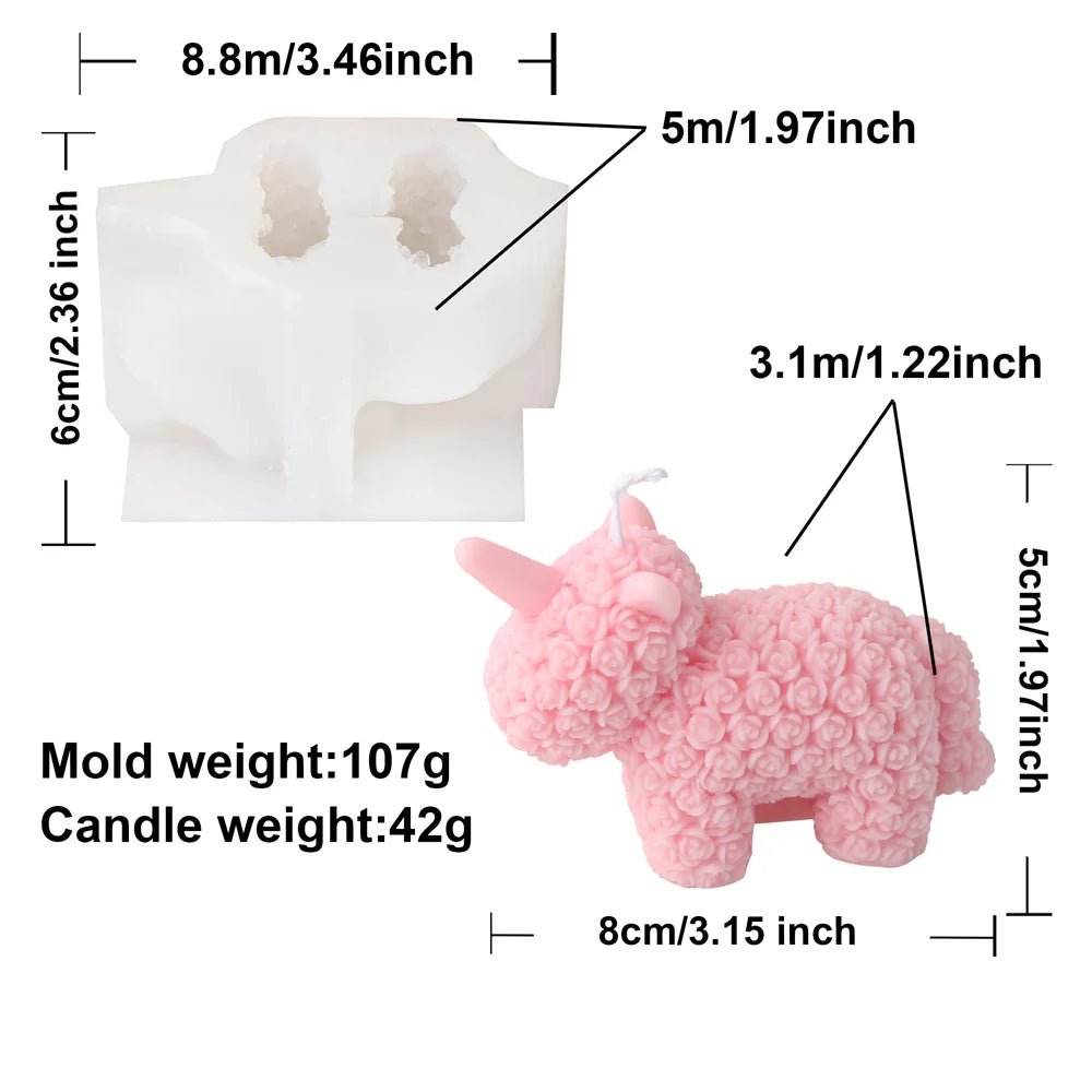 Rose Bear Silicone Candle Mold - Digwee