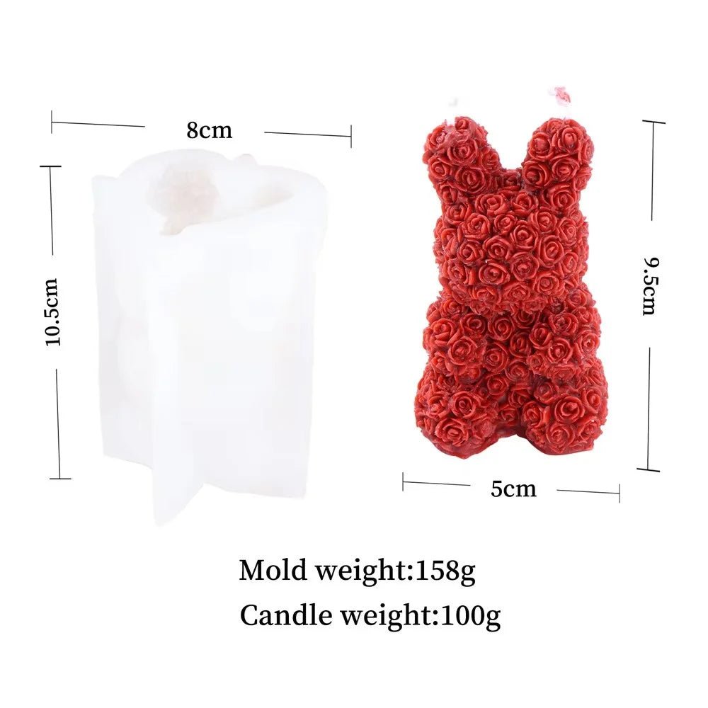 Rose Bear Silicone Candle Mold - Digwee