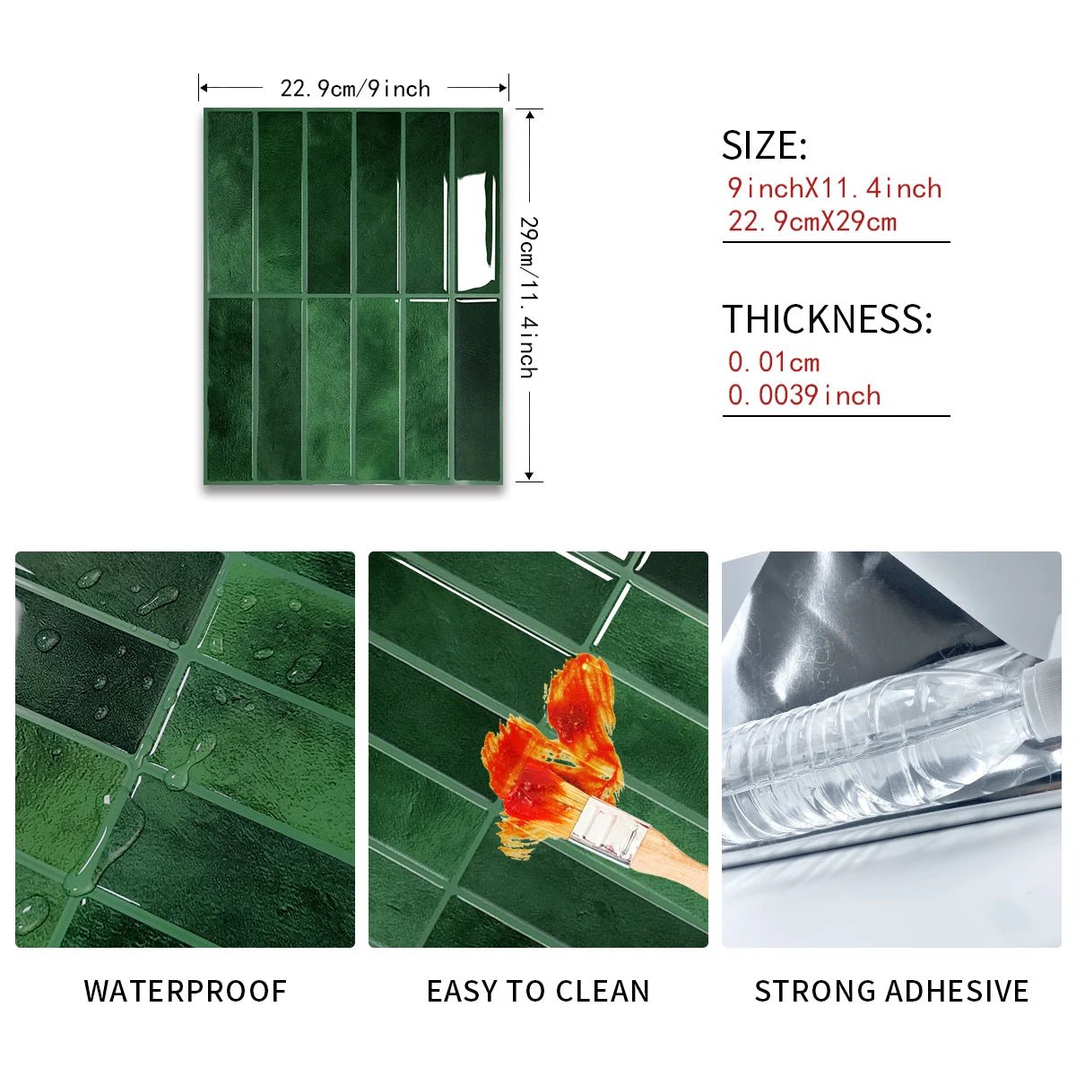 Self - Adhesive 3D Waterproof Wall Tile Stickers - Digwee