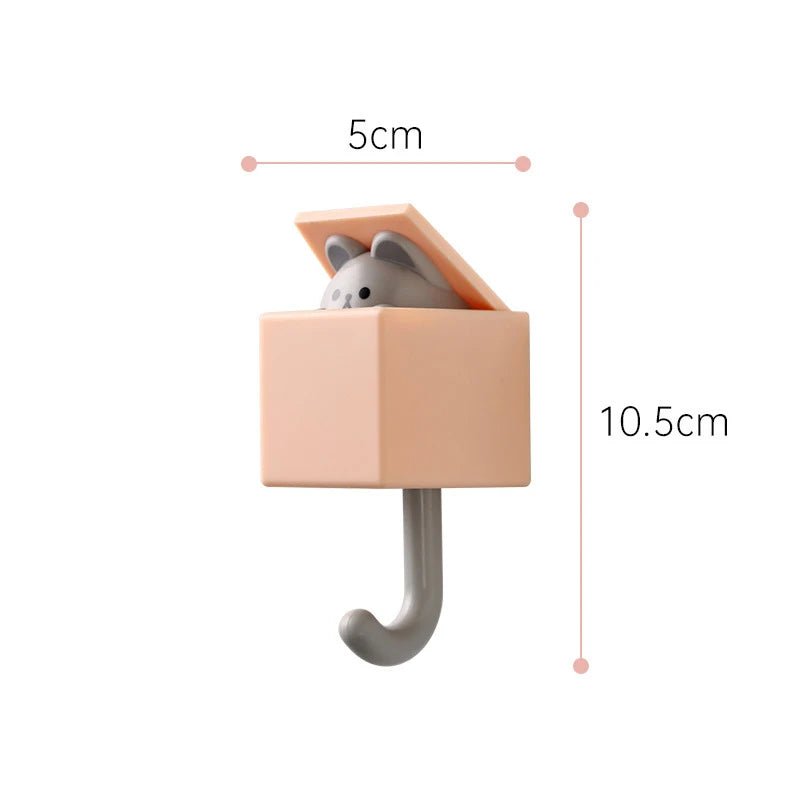Self - Adhesive Cartoon Cat Wall Hook Rack - Digwee
