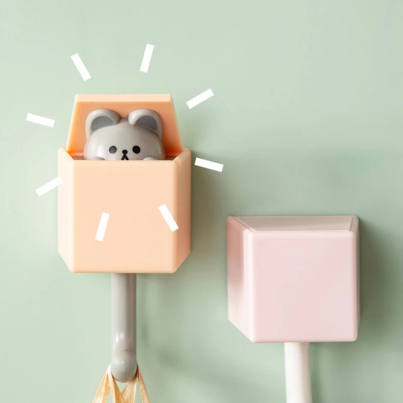 Self - Adhesive Cartoon Cat Wall Hook Rack - Digwee