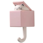 Self - Adhesive Cartoon Cat Wall Hook Rack - Digwee