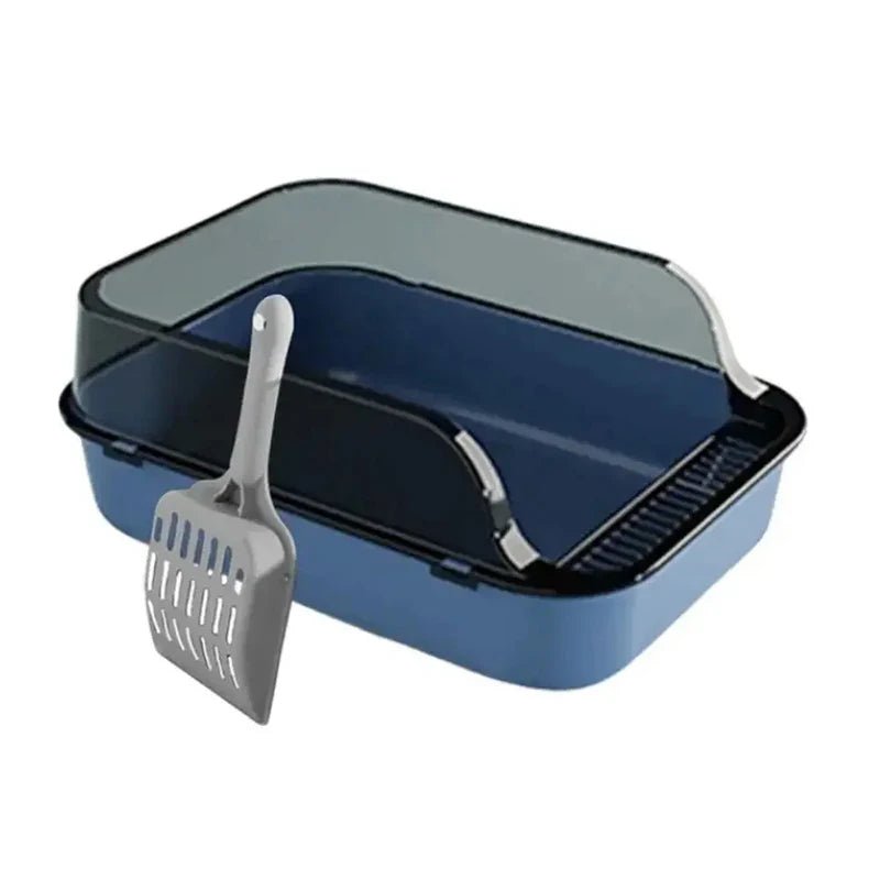 Semi - Enclosed Cat Litter Box with Scoop - Digwee