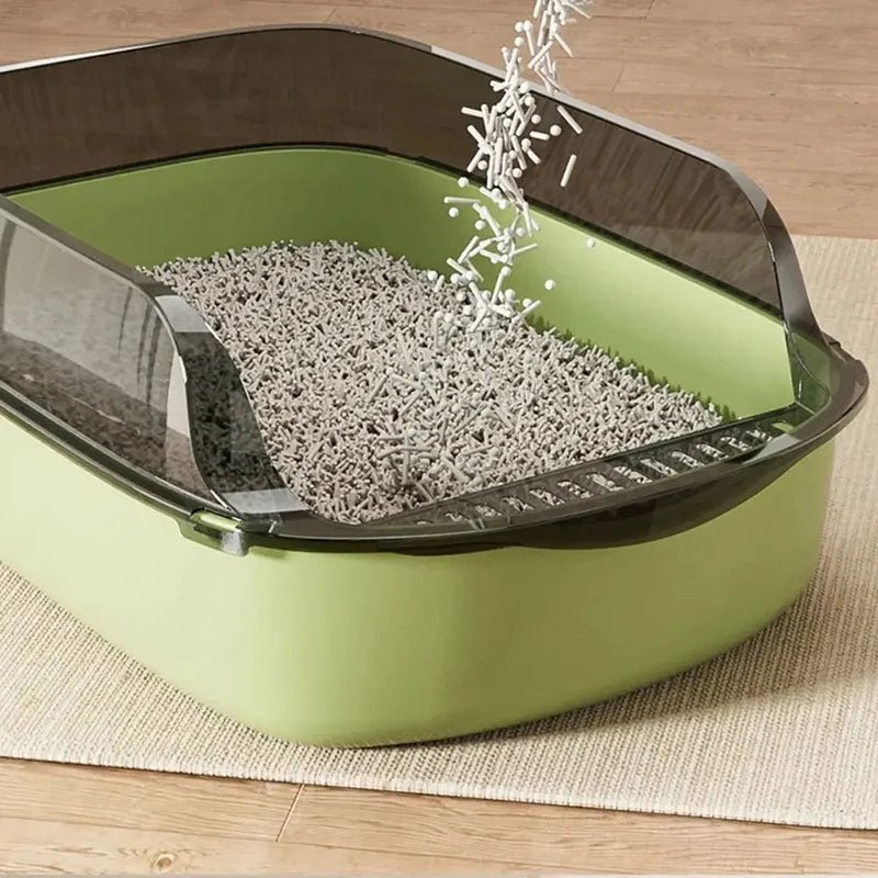 Semi - Enclosed Cat Litter Box with Scoop - Digwee