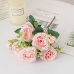 Silk Peony Artificial Flower Bouquet - Digwee