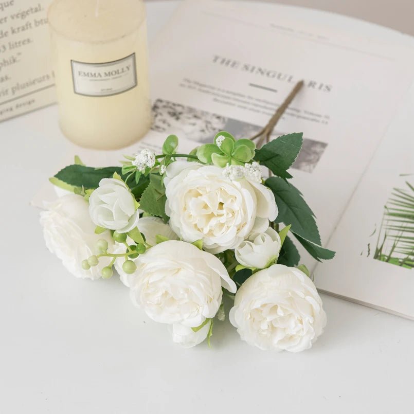 Silk Peony Artificial Flower Bouquet - Digwee