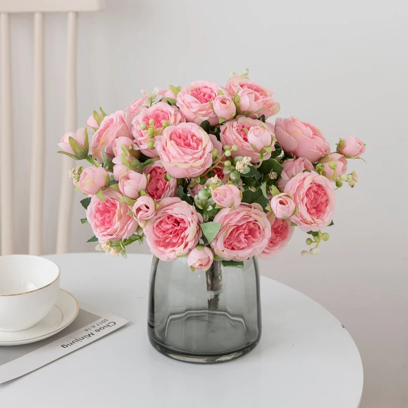 Silk Peony Artificial Flower Bouquet - Digwee