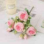 Silk Peony Artificial Flower Bouquet - Digwee
