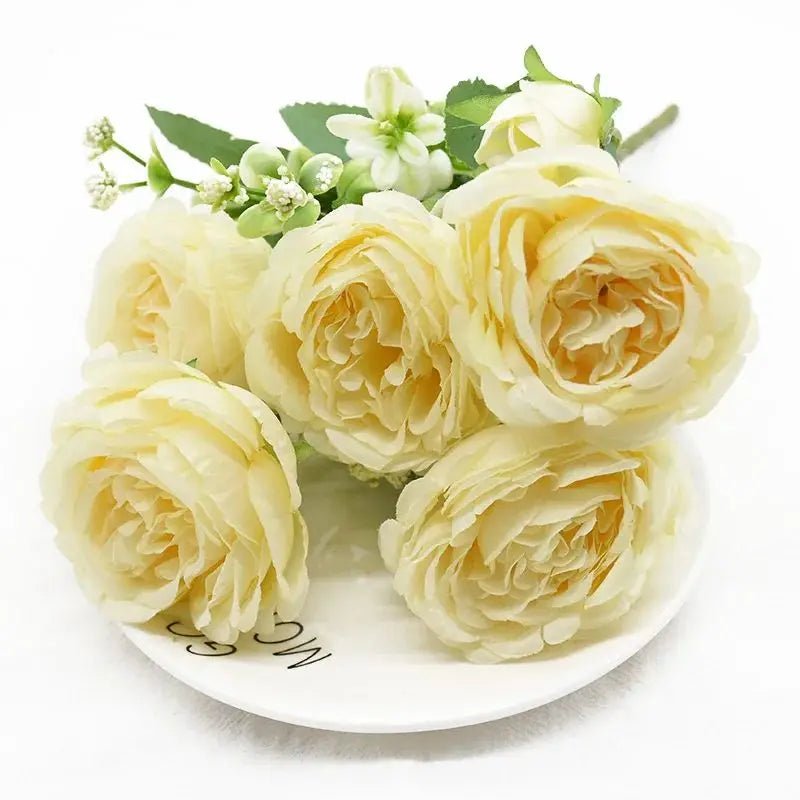 Silk Peony Artificial Flower Bouquet - Digwee