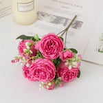 Silk Peony Artificial Flower Bouquet - Digwee