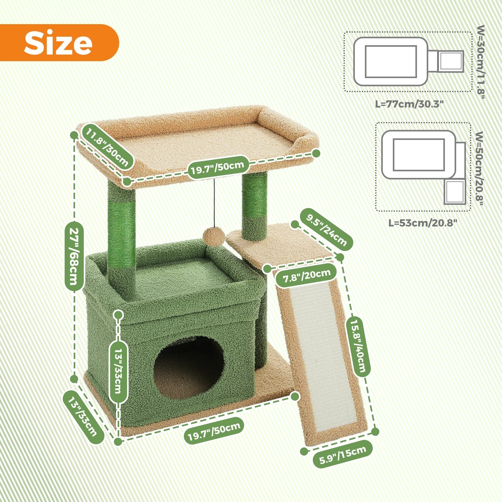 Small Indoor Cat Tree with Scratching Post - Digwee