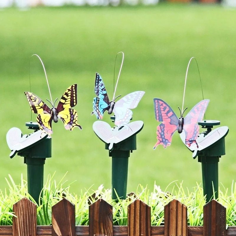 Solar Dancing Butterfly and Hummingbird Garden Decor - Digwee