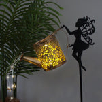 Solar Fairy Watering Can Garden Statue - Digwee