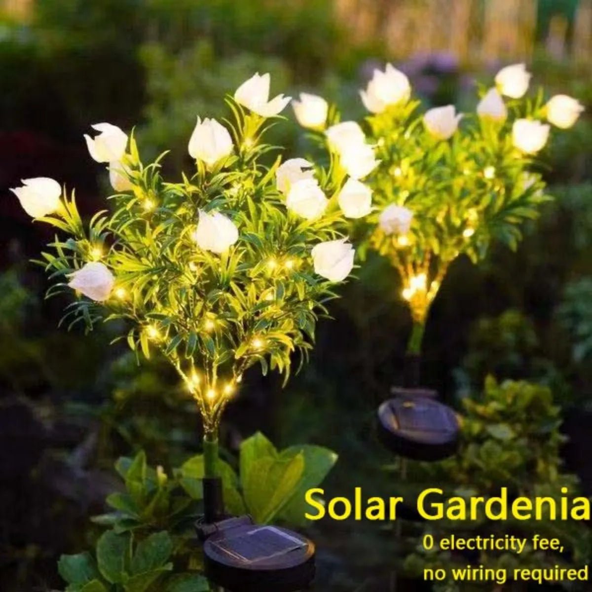 Solar Gardenia Flower Lamp for Outdoor Decor - Digwee