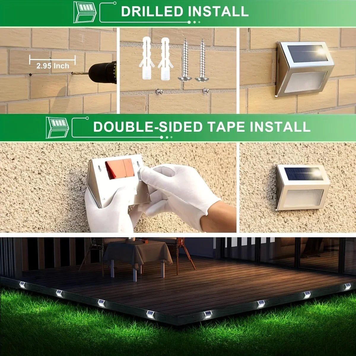 Solar LED Fence and Step Lights - Digwee