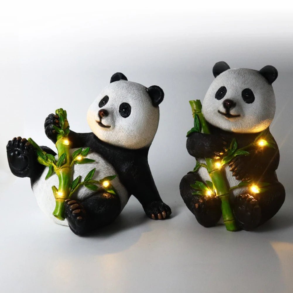 Solar Panda Statue with Waterproof LED Light - Digwee