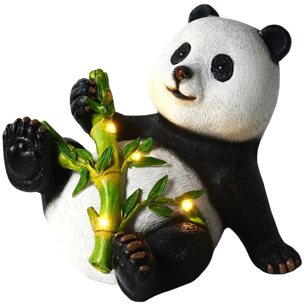 Solar Panda Statue with Waterproof LED Light - Digwee