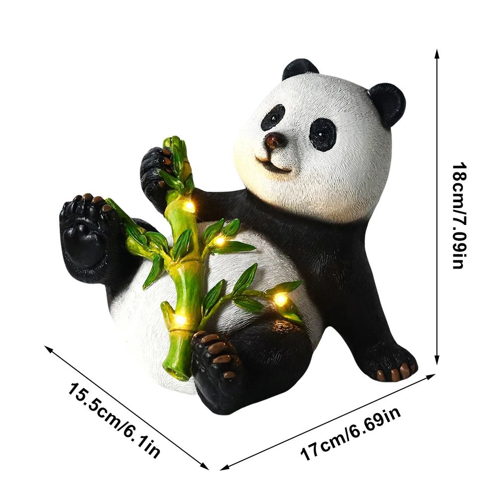 Solar Panda Statue with Waterproof LED Light - Digwee