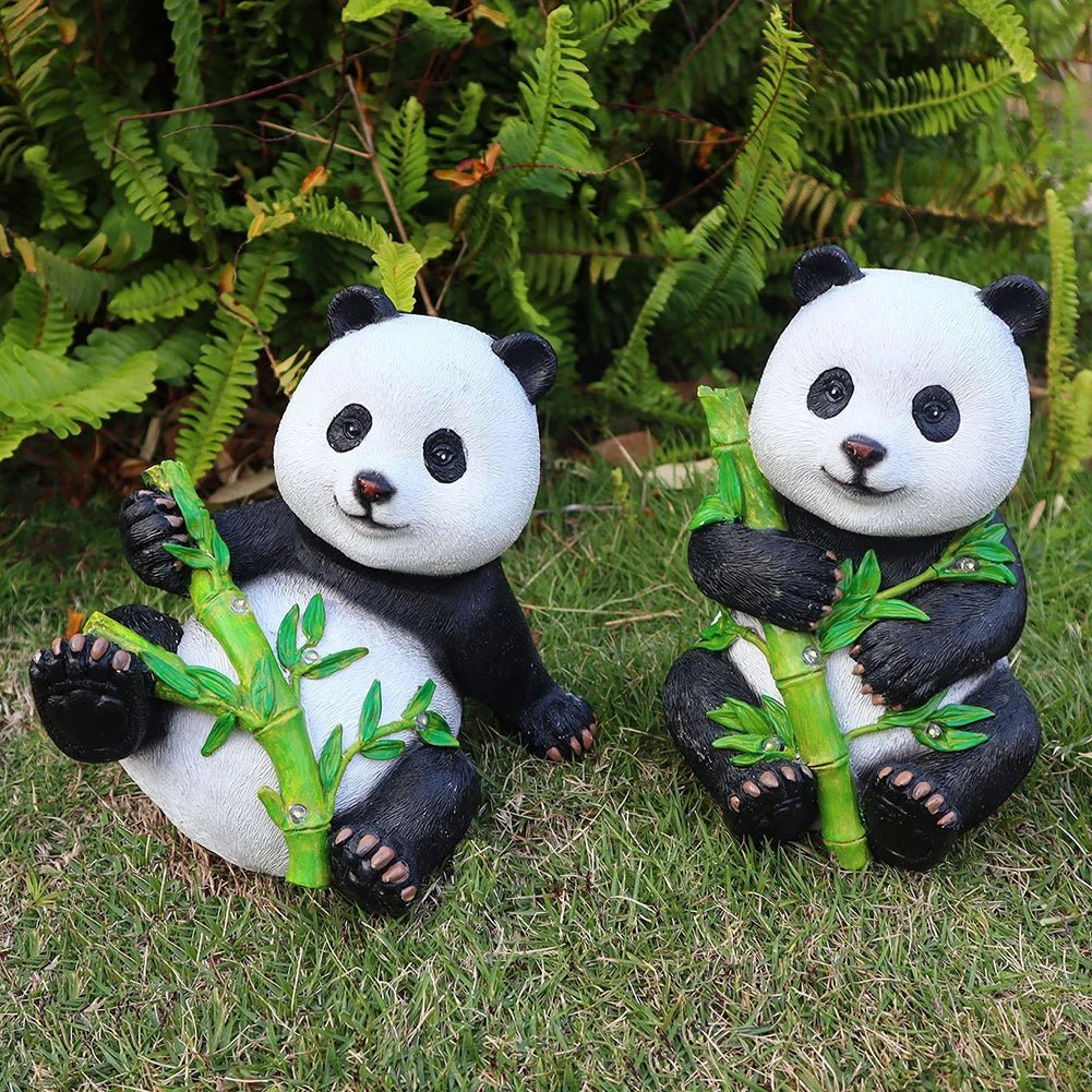 Solar Panda Statue with Waterproof LED Light - Digwee