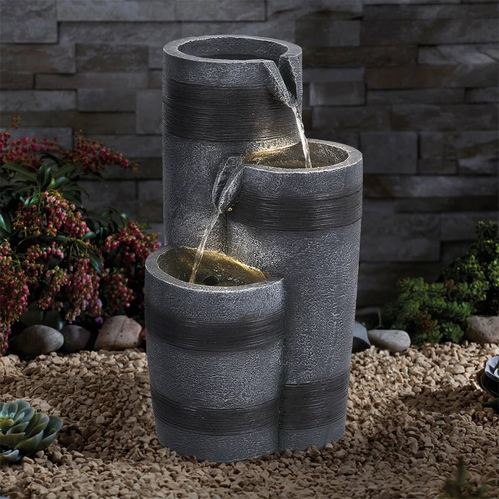 Solar - Powered Rockery Garden Water Fountain Decor - Digwee