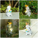 Solar Rabbit Statue with Butterfly Light - Digwee