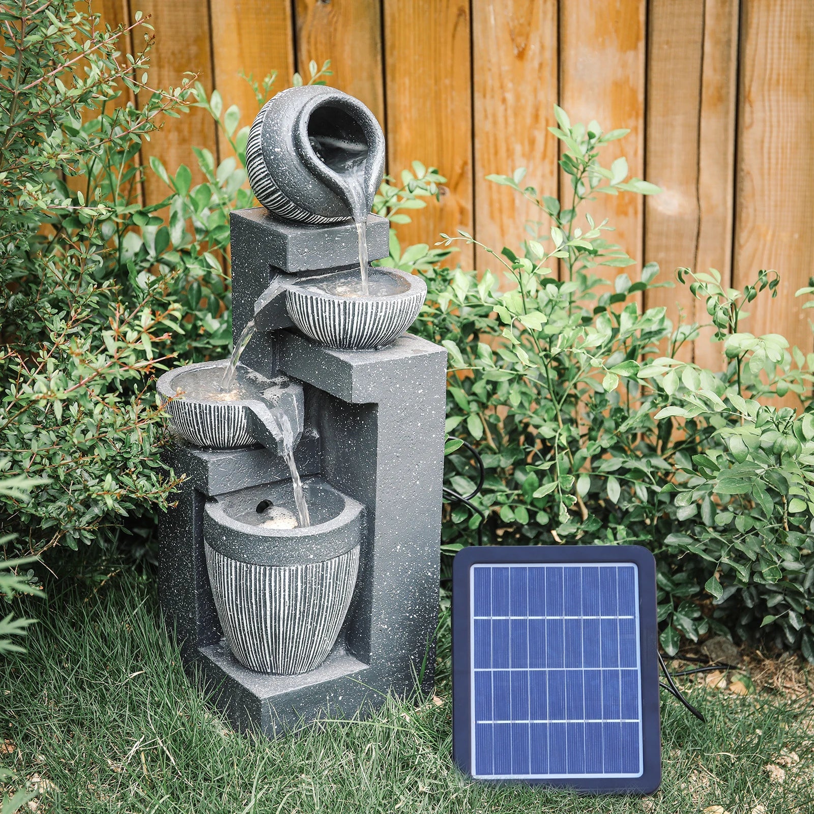 Solar Rockery Fountain with Pump for Gardens - Digwee