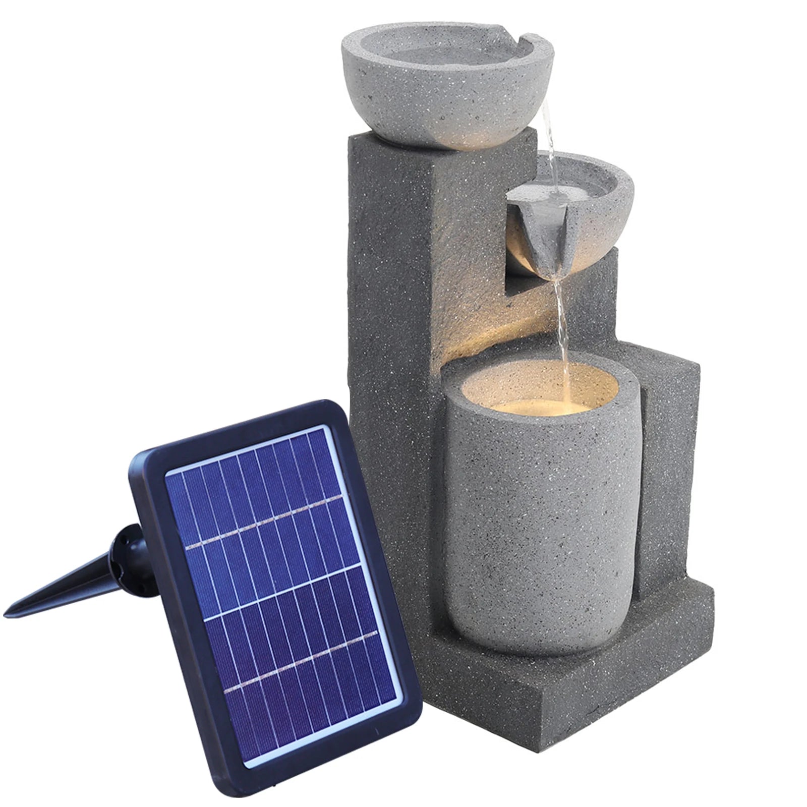 Solar Rockery Fountain with Pump for Gardens - Digwee
