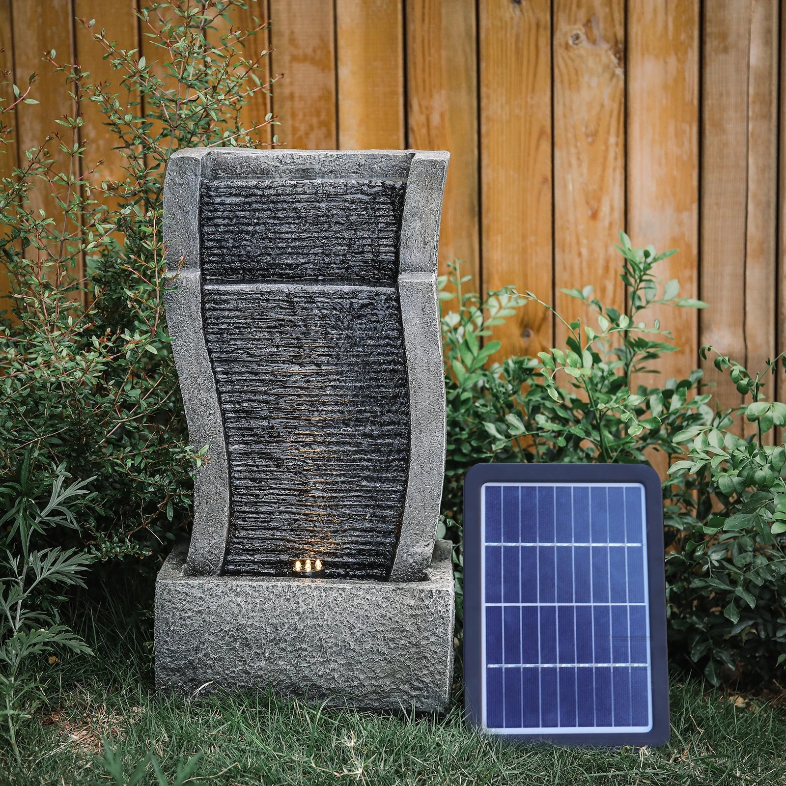 Solar Rockery Fountain with Pump for Gardens - Digwee