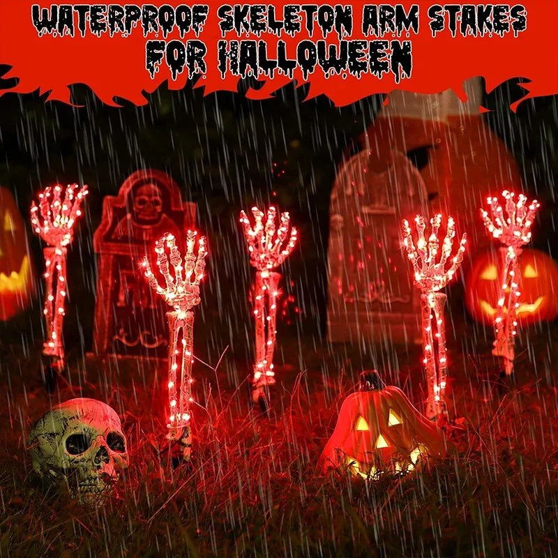 Solar Skeleton Arm Stakes for Halloween Decor - Digwee