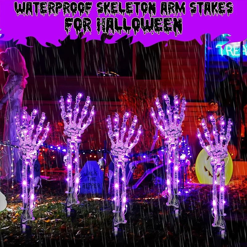Solar Skeleton Arm Stakes for Halloween Decor - Digwee
