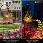 Solar Watering Can Light with Waterfall LEDs - Digwee