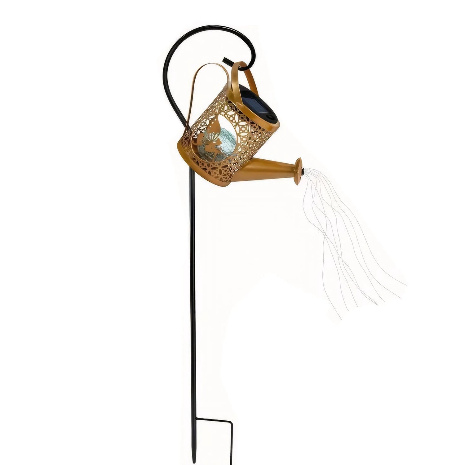 Solar Watering Can Light with Waterfall LEDs - Digwee