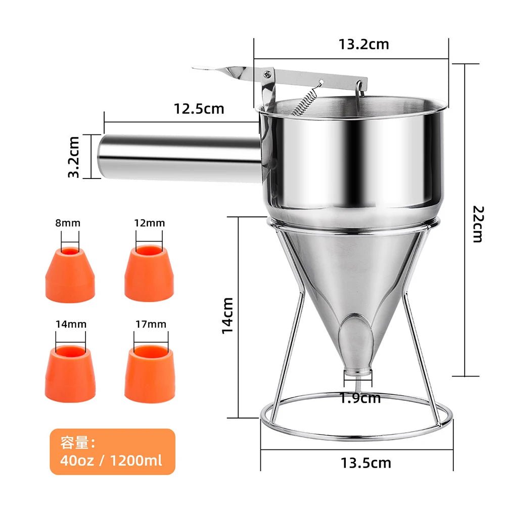 Stainless Steel Batter Dispenser Funnel - Digwee