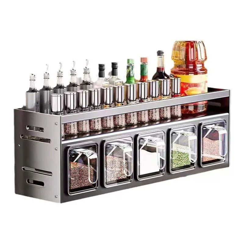 Stainless Steel Wall - Mounted Kitchen Spice Rack - Digwee