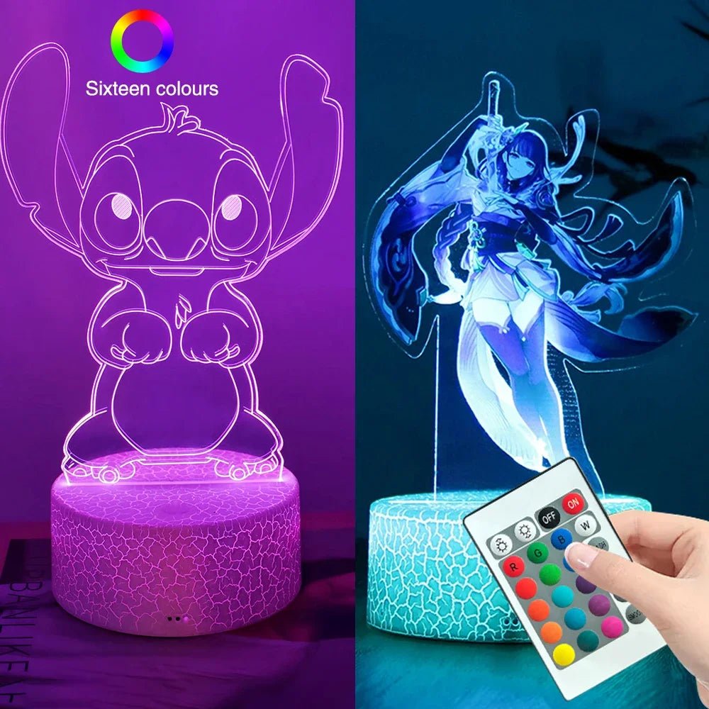 Stitch LED Illusion Night Light with Remote - Digwee