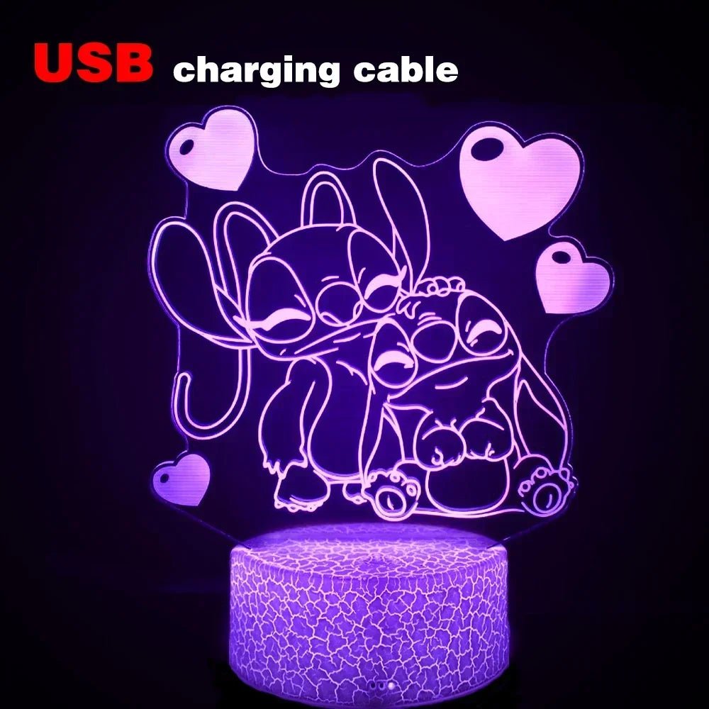 Stitch LED Illusion Night Light with Remote - Digwee