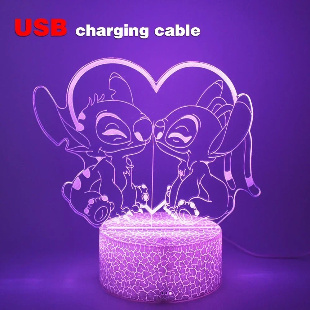 Stitch LED Illusion Night Light with Remote - Digwee