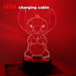 Stitch LED Illusion Night Light with Remote - Digwee