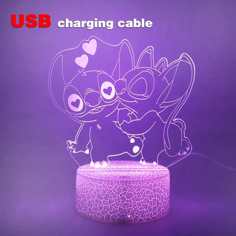 Stitch LED Illusion Night Light with Remote - Digwee