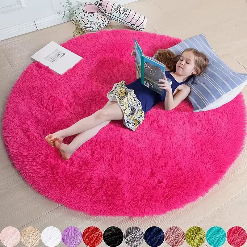 Ultra Soft Shaggy Round Rug - Digwee