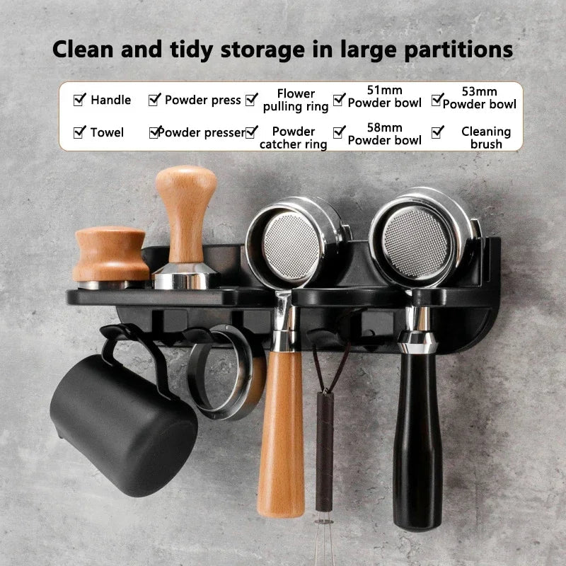 Wall Mount Coffee Portafilter Holder Rack - Digwee