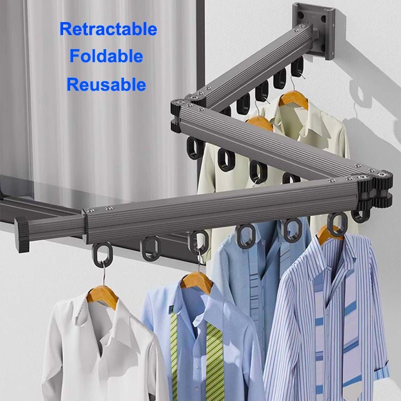 Wall - Mounted Folding Clothes Drying Rack - Digwee