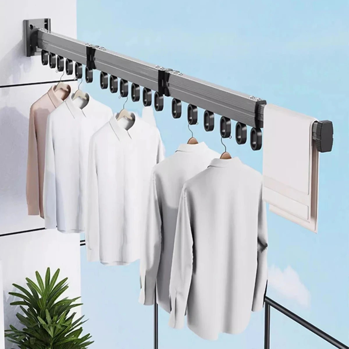 Wall - Mounted Folding Clothes Drying Rack - Digwee