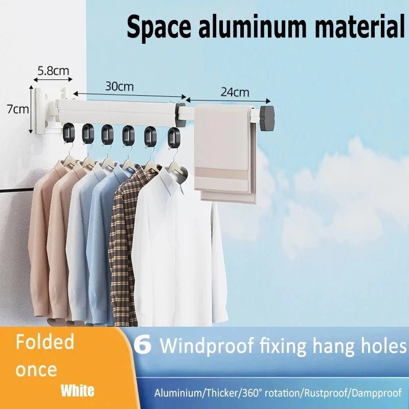 Wall - Mounted Folding Clothes Drying Rack - Digwee