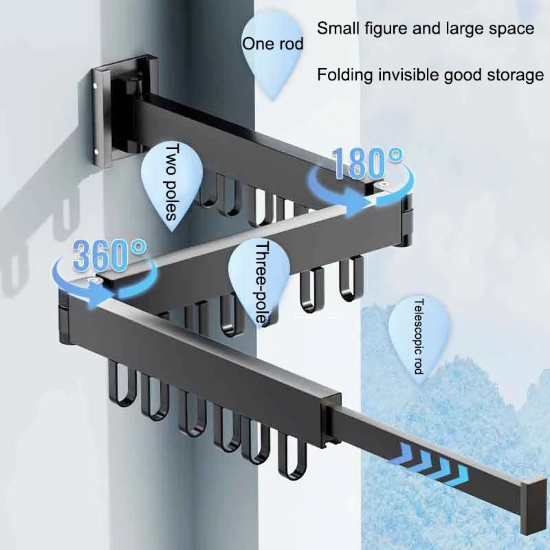 Wall - Mounted Folding Clothes Drying Rack - Digwee