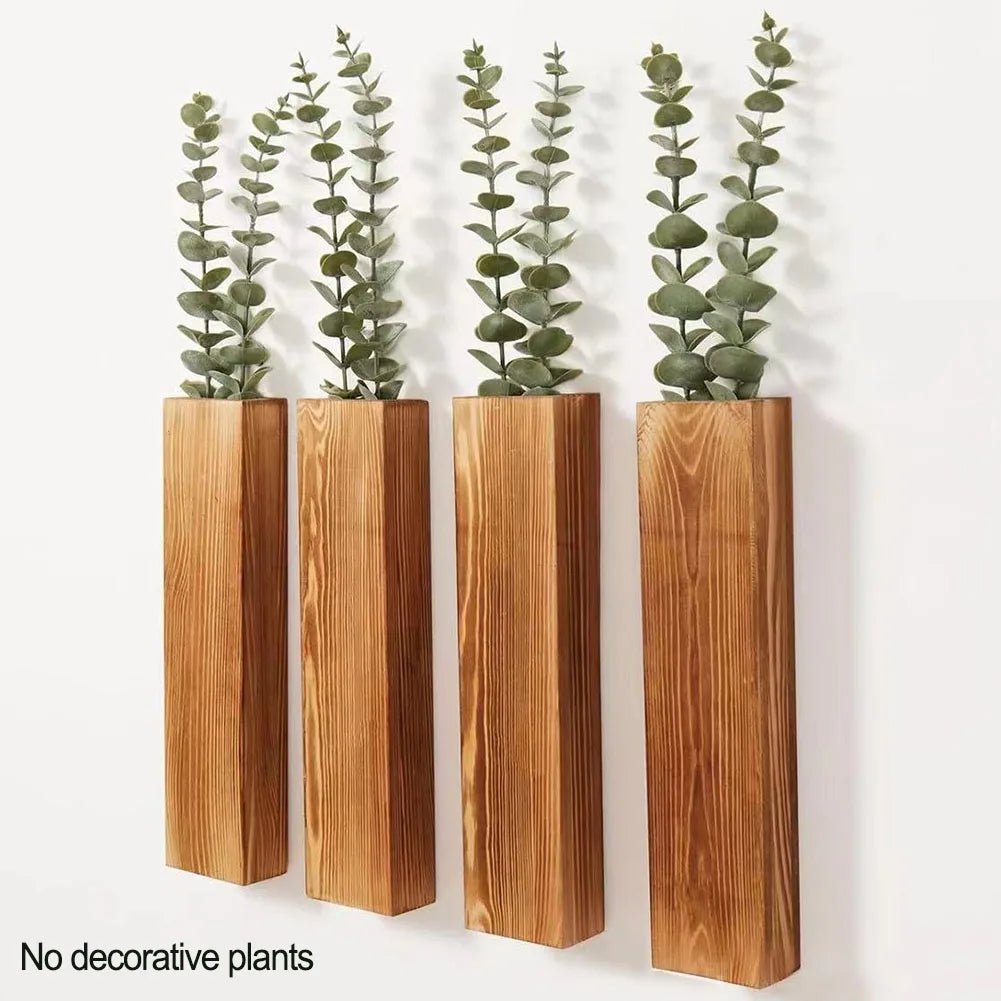 Wooden Wall - Mounted Planter Box, Natural Finish - Digwee