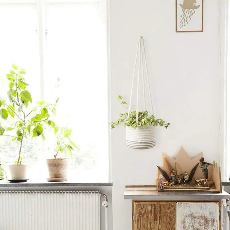 Woven Hanging Planter Basket for Indoor/Outdoor Use - Digwee