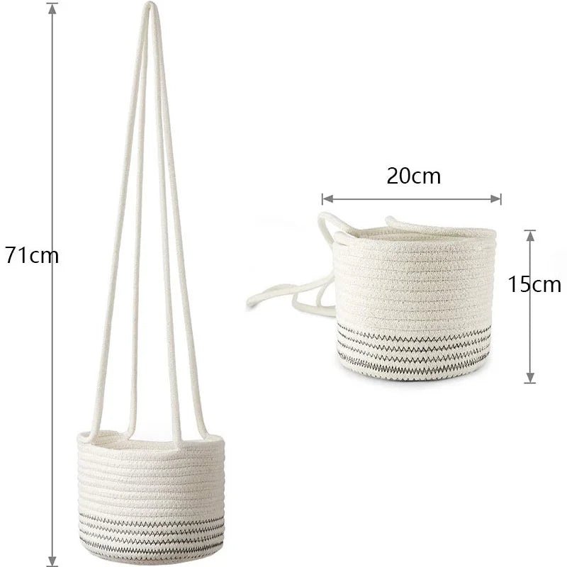 Woven Hanging Planter Basket for Indoor/Outdoor Use - Digwee